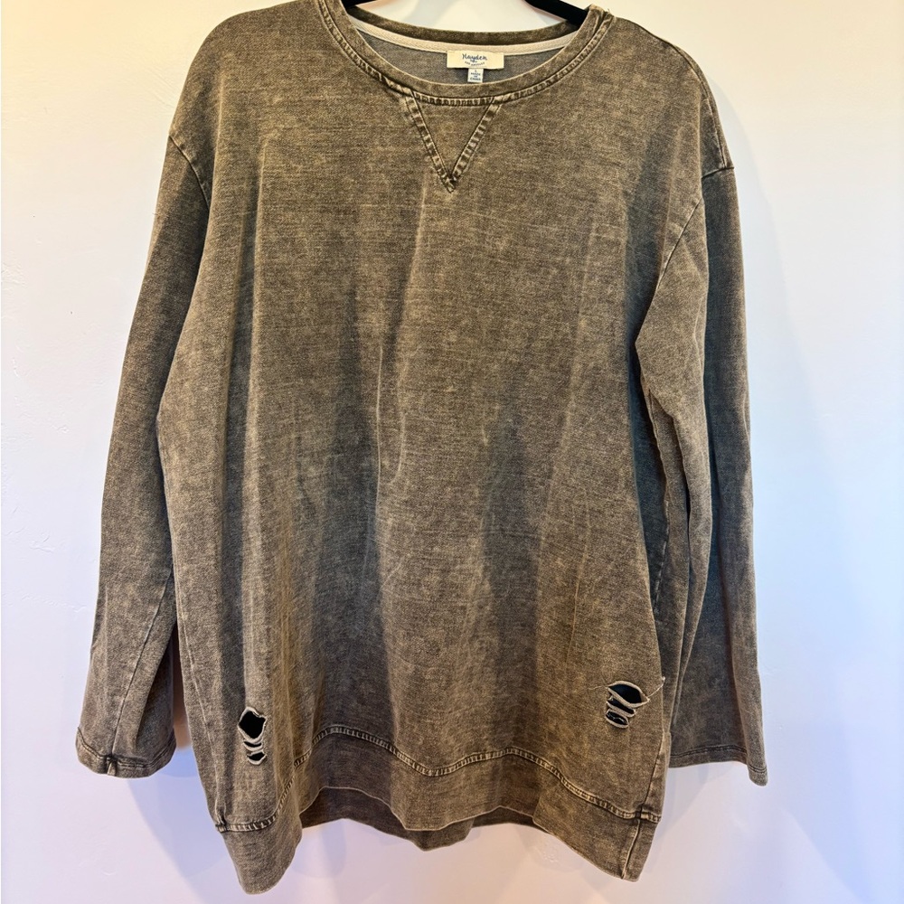 Distressed olive grey Sweatshirt | A9